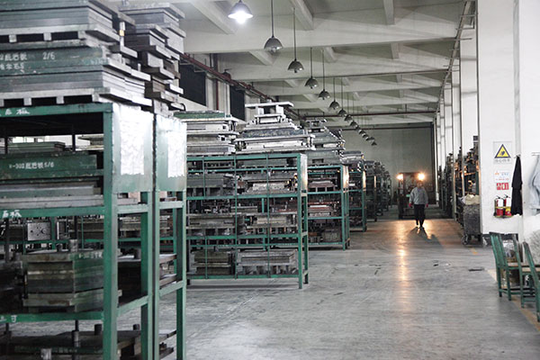 Molds storage section in Golden Field factory