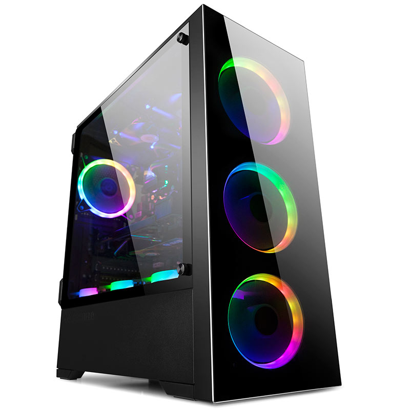 GOLDEN FIELD Z21 PC Case Gaming Computer Case EATX/ATX/MATX/ITX Mid Tower Case Tempered Glass Openable Side Panel 